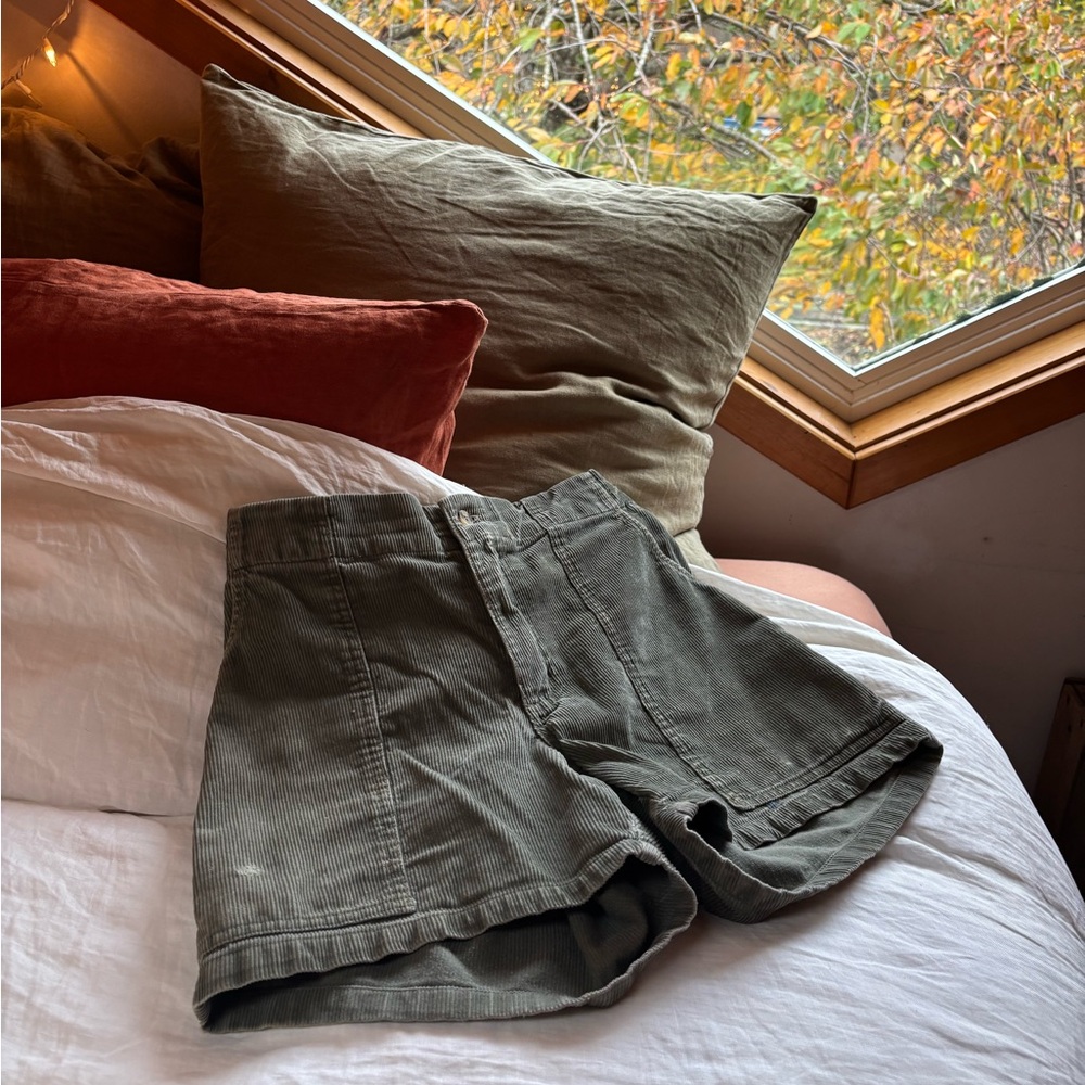 Vintage “Weed” Olive Green Corduroy Shorts
